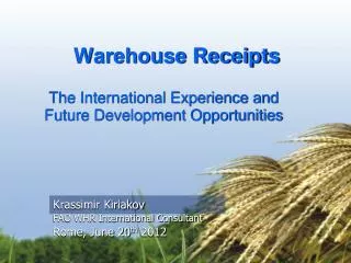 Warehouse Receipts