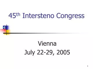 45 th Intersteno Congress