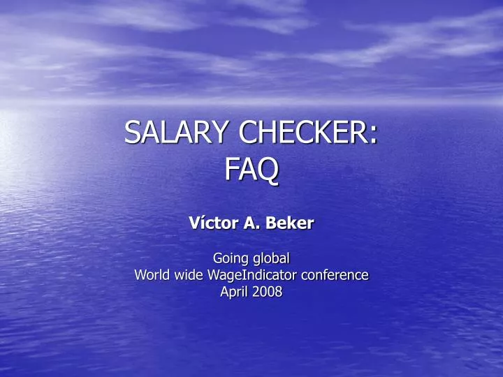 salary checker faq