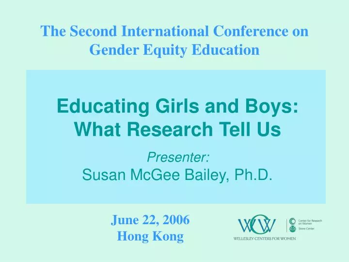 the second international conference on gender equity education