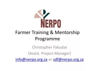Farmer Training &amp; Mentorship Programme