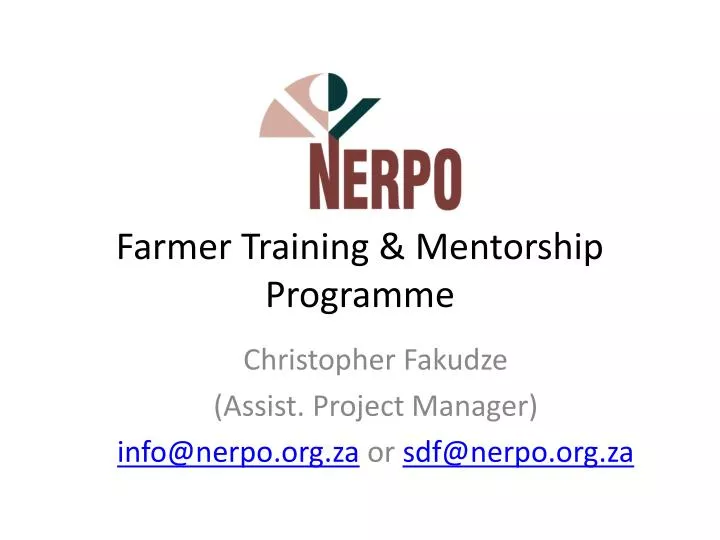 farmer training mentorship programme