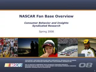 NASCAR Fan Base Overview Consumer Behavior and Insights Syndicated Research Spring 2008