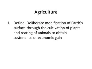 agriculture