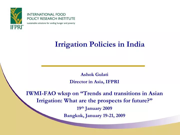 irrigation policies in india