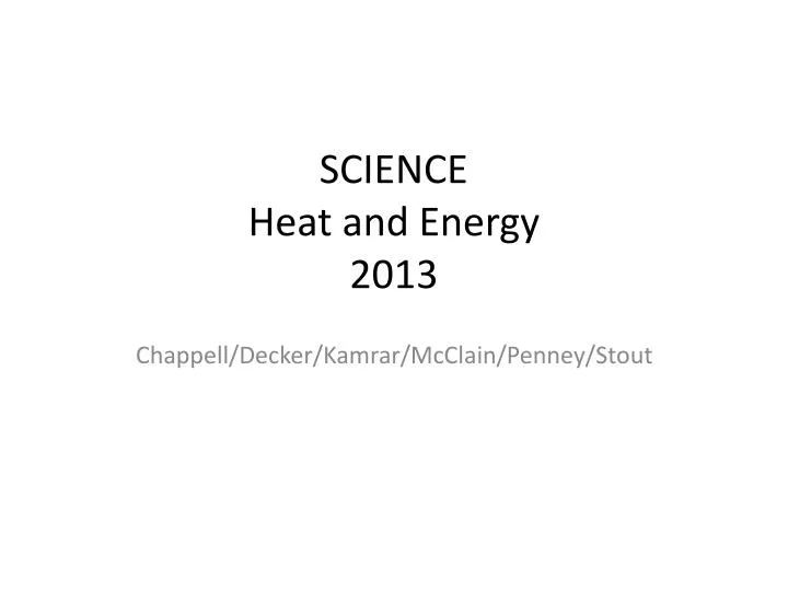 science heat and energy 2013