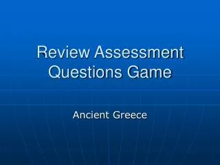 Review Assessment Questions Game
