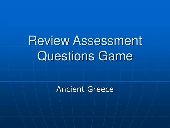 review assessment questions game