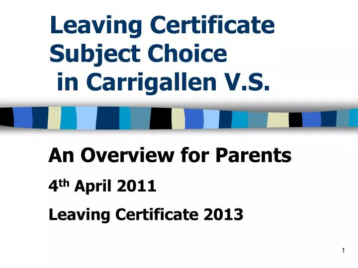 leaving certificate subject choice in carrigallen v s