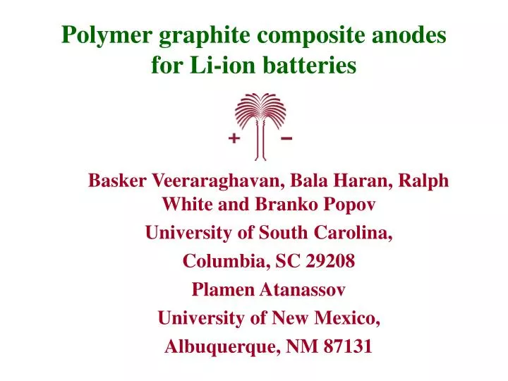 polymer graphite composite anodes for li ion batteries