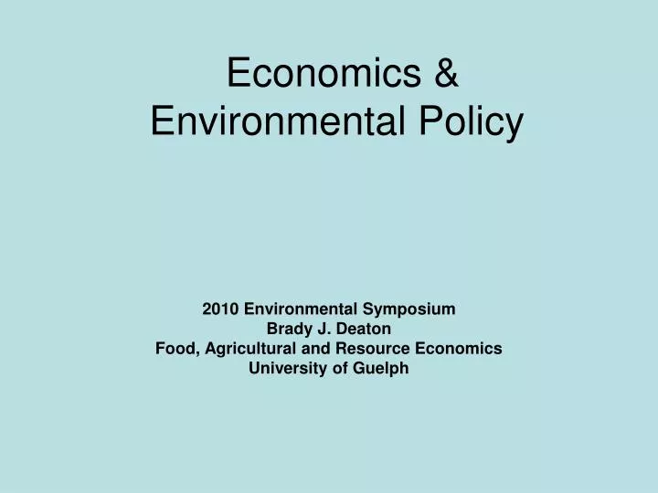 economics environmental policy