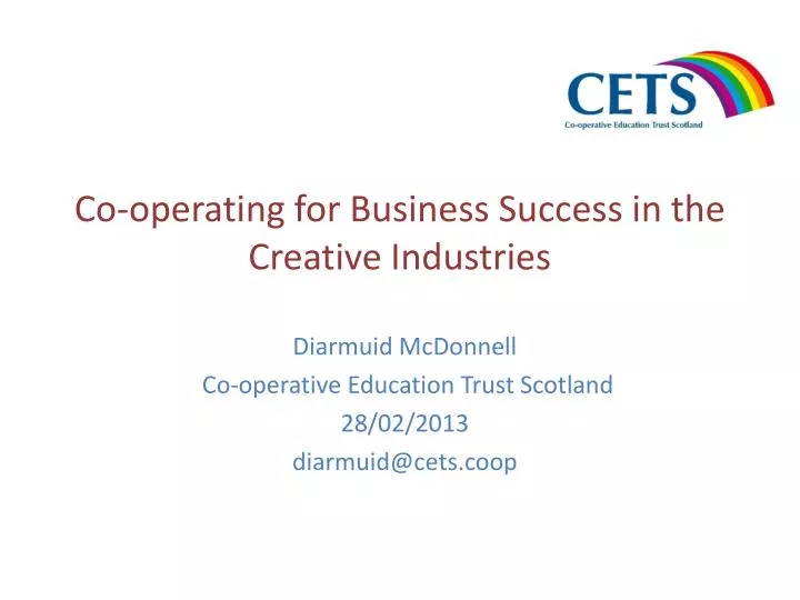 co operating for business success in the creative industries
