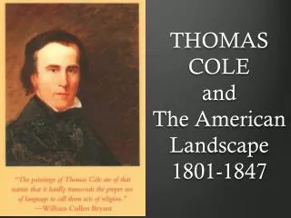 THOMAS COLE and The American Landscape 1801-1847
