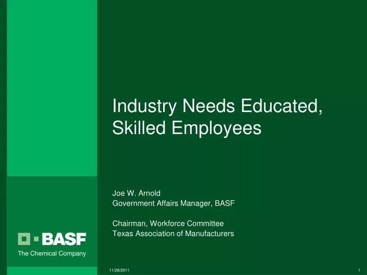 industry needs educated skilled employees