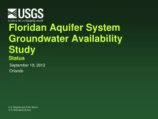 Floridan Aquifer System Groundwater Availability Study Status