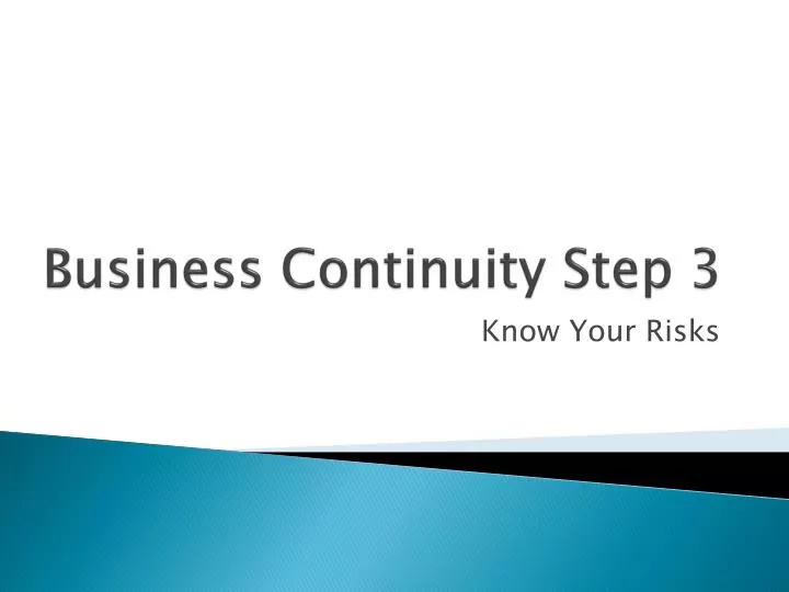 business continuity step 3