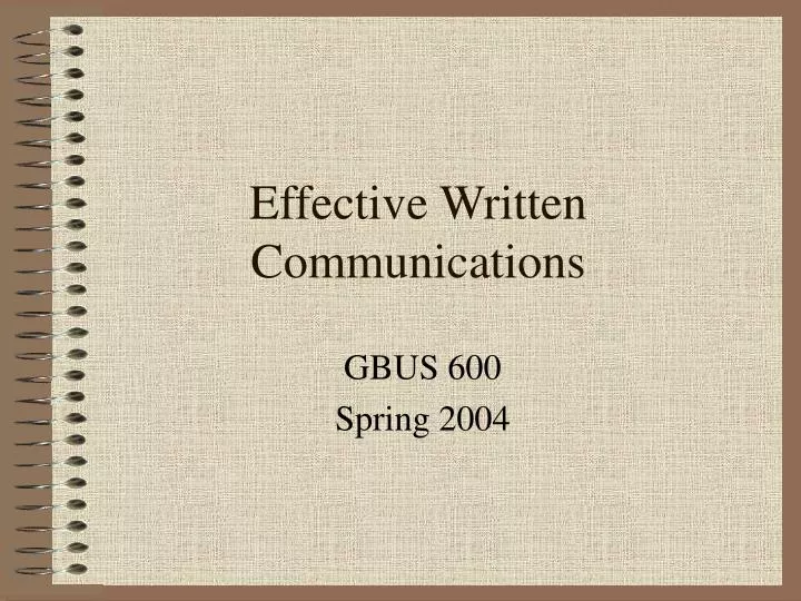 effective written communications