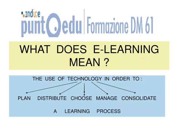 what does e learning mean