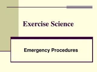 exercise science
