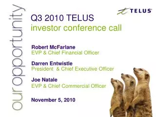 Q3 2010 TELUS investor conference call