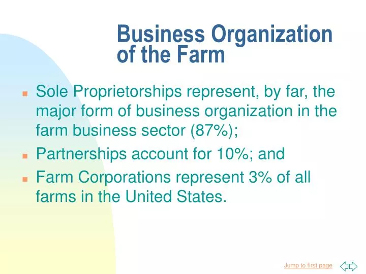 business organization of the farm