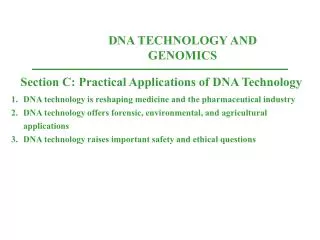 DNA TECHNOLOGY AND GENOMICS