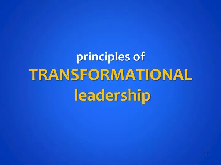 principles of transformational leadership