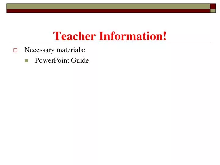 teacher information