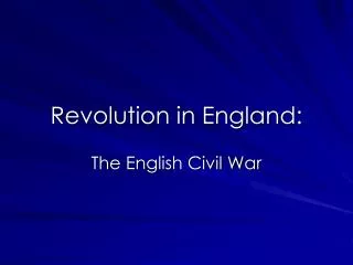 Revolution in England: