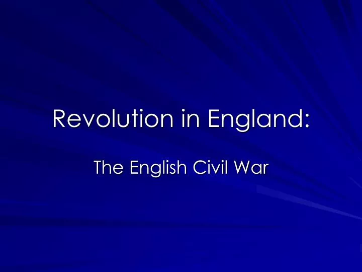 revolution in england