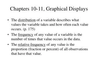 Chapters 10-11, Graphical Displays