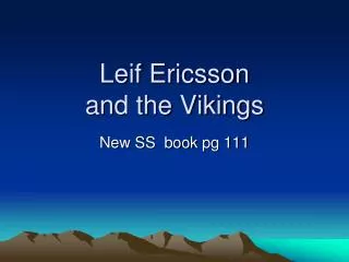 Leif Ericsson and the Vikings