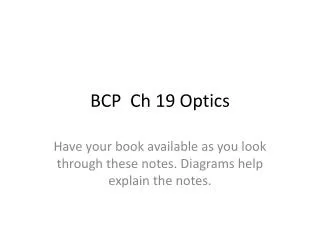 BCP Ch 19 Optics
