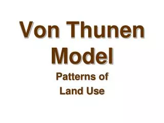 Von Thunen Model