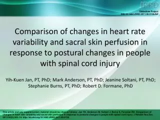 Comparison of changes in heart rate variability and sacral skin perfusion in response to postural changes in people with