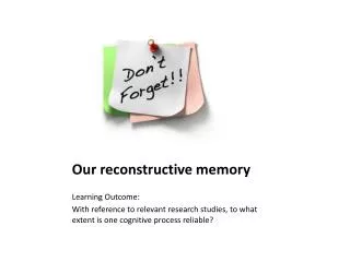 Our reconstructive memory