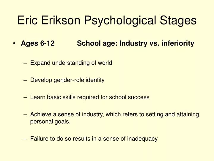 eric erikson psychological stages