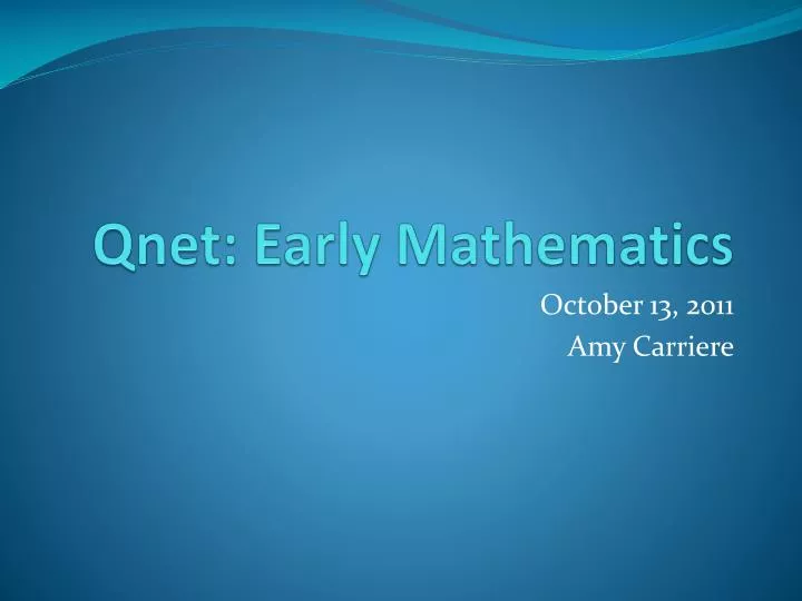 qnet early mathematics