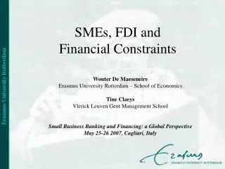SMEs, FDI and Financial Constraints