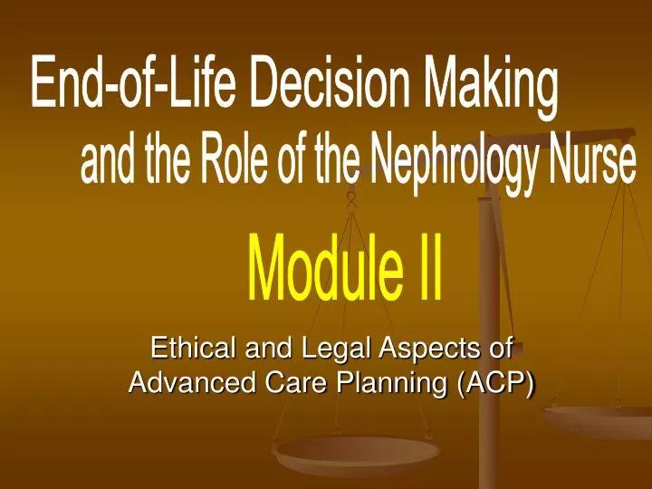 ethical and legal aspects of advanced care planning acp