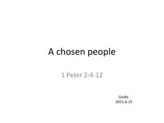 A chosen people