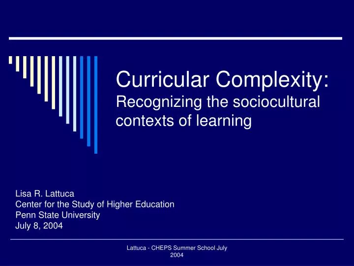 curricular complexity recognizing the sociocultural contexts of learning