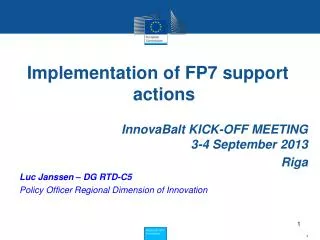Implementation of FP7 support actions