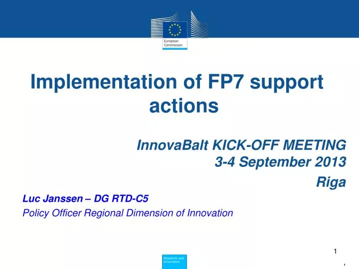 implementation of fp7 support actions