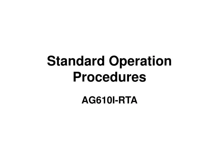 standard operation procedures
