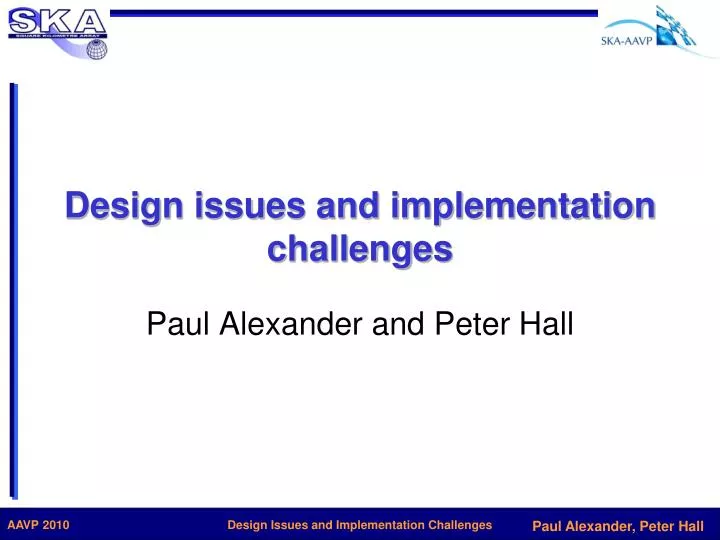 design issues and implementation challenges