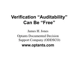 Verification “Auditability” Can Be “Free”