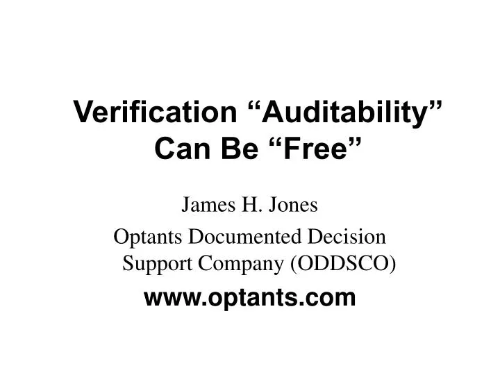 verification auditability can be free