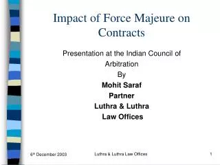Impact of Force Majeure on Contracts