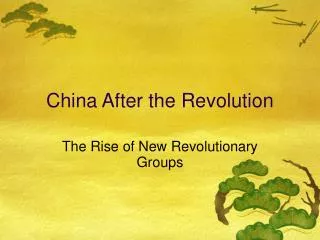 China After the Revolution